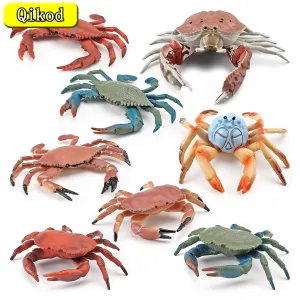 Simulation Sea Life Crab Ocean Animals Calappa lophos Model Figurines ornament PVC Action Figure children Collection Toy Gifts